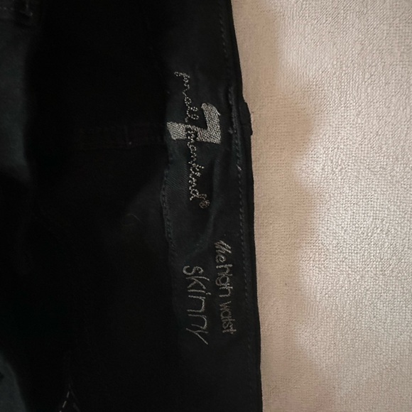 7 For All Mankind Jet Black Fitted Skinny Jeans - Picture 2 of 4